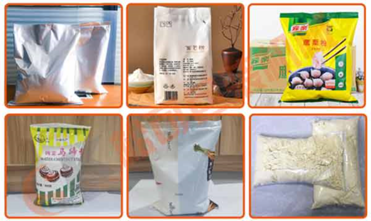 淀粉面粉粉末包装机的包装袋子展示图